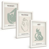 BILDER SET 3er Set - 20x30 cm Weißer Rahmen - Abstrakte Pastellfiguren - Weiß, Kunststoff (20/30cm) - TULUP
