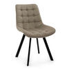 STUHL TORI gepolsterter mit Steppung - dunkelbeige - Samt Velour - Schwarz/Braun, Textil/Metall (53/86/60cm) - NEW HOME