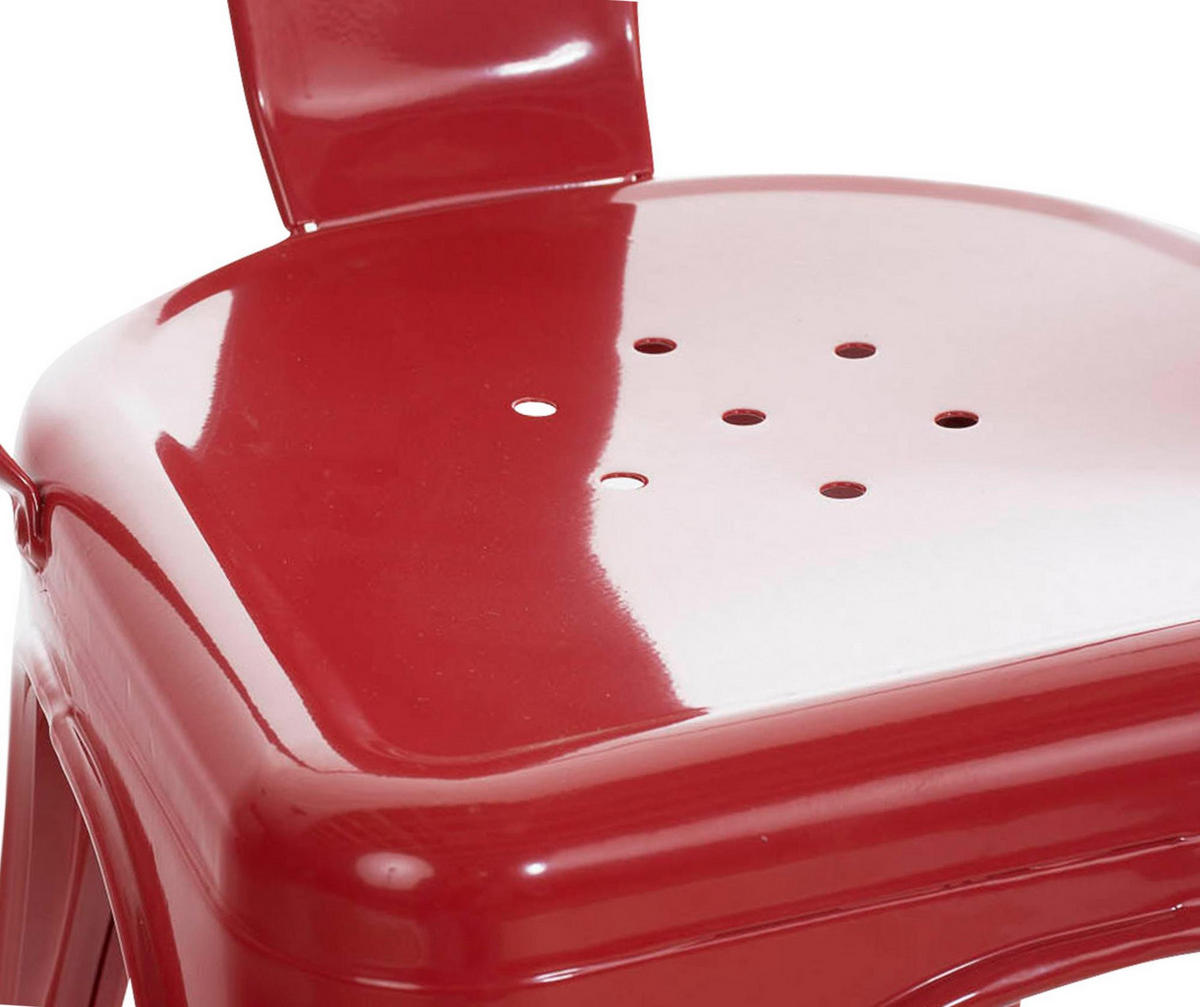 BESUCHERSTUHL Metall Rot - Rot, Metall (44/89/48cm) - CLP