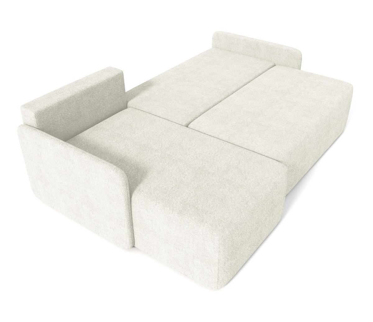 ECKSOFA Bloom Creme Bouclé - Creme, Textil (212/142cm) - Selsey