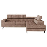 ECKSOFA Nord, Seite: Rechts - Hellbraun/Schwarz, Holz/Textil (264/203cm) - MIRJAN24