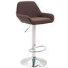 BARHOCKER DUBLIN Braun Stoff Chrom - Braun, Textil/Metall (51/89/52cm) - DELUKE