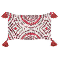 DEKOKISSEN Burgunderrot 50/30 cm Anthemis - Weinrot, Naturmaterialen/Textil (50/30cm) - Beliani