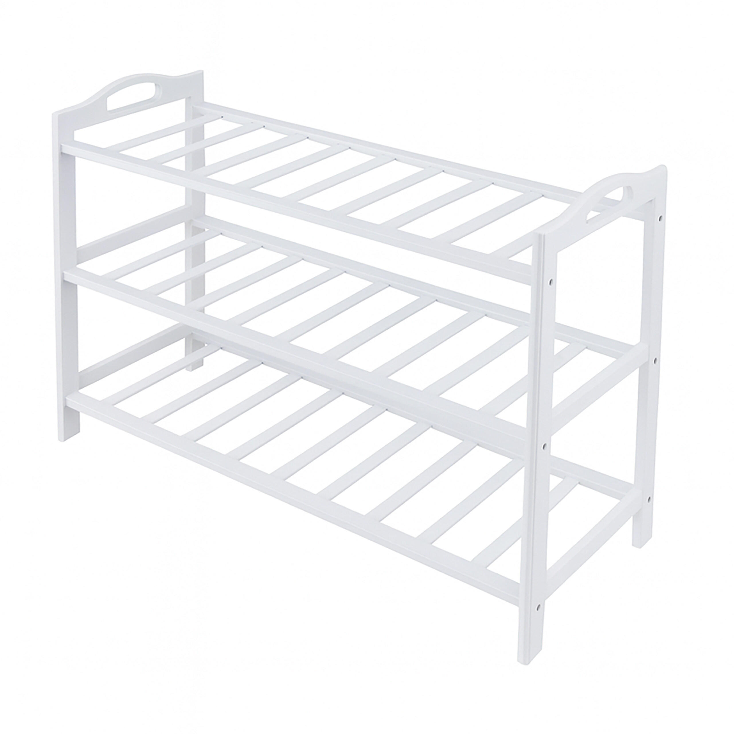 SCHUHREGAL - Weiß, Holz (70/48/25cm) - Relaxdays