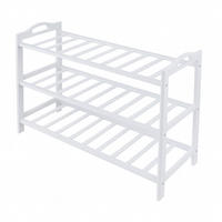 SCHUHREGAL - Weiß, Holz (70/48/25cm) - Relaxdays