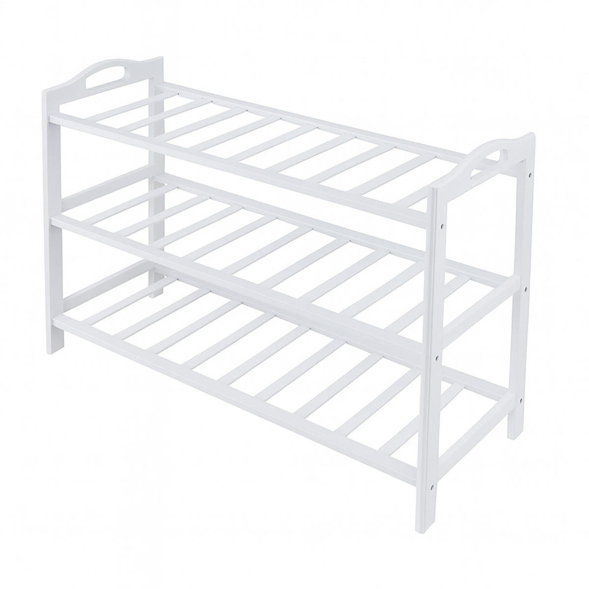 SCHUHREGAL - Weiß, Holz (70/48/25cm) - Relaxdays