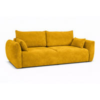 SOFA Mit Schlaffunktion Und Bettkasten, Veloursstoff Salvador, Gelb, Zephira - Gelb, Holz (238/87/102cm) - Kaiser Möbel