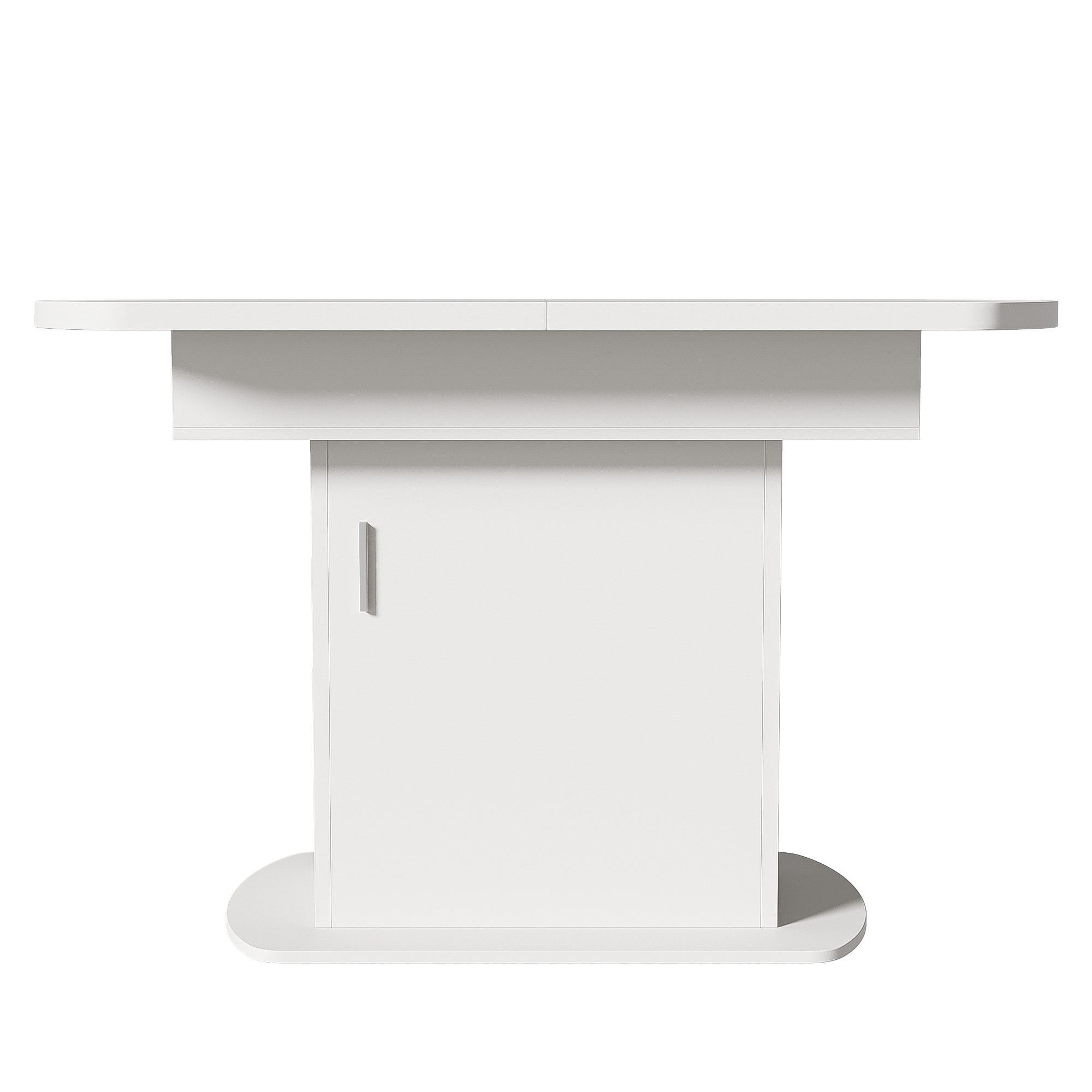 AUSZIEHTISCH Weiß/Silberfarben 110-130/70/75 cm - Weiß, Holz (70/110/75cm) - PANGIVO