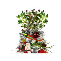 WEIHNACHTSBAUM künstlicher 60 cm mit LED-Beleuchtung, SANTA, mit 26 Weihnachtsbaumschmuck, Pflanztopf mit Jutesack - Rot/Goldfarben, Kunststoff/Stein (40/60cm) - LAALU