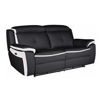 RELAXSOFA - -Sitzer - Leder - Schwarz, Weiß - - Schwarz/Weiß, Leder (207/92/97cm) - Vente-Unique