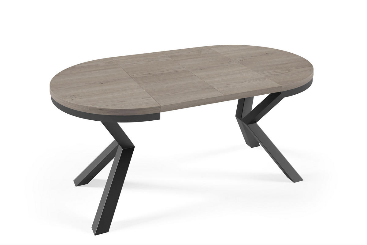 ESSTISCHE NORVIX - Sandfarben/Schwarz, Holzwerkstoff (120/120/76cm) - Meblini