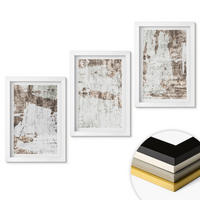 WANDBILDER 3er-Set - 20x30 cm Weißer Rahmen - Abstrakte Muster, weiß, braun - Weiß, Kunststoff (20/30cm) - ArtPrintCave