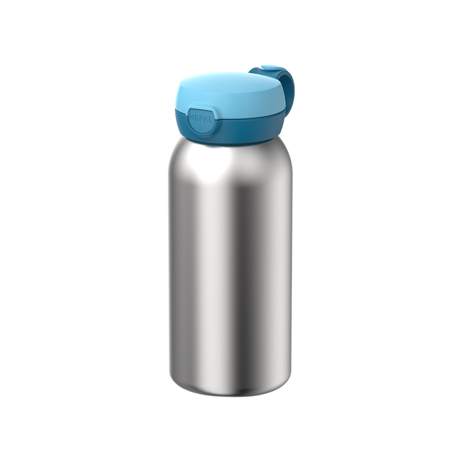 EDELSTAHL-TRINKFLASCHE MIT KLAPPDECKEL Campus Cool Blue 600 ml - Blau, Kunststoff/Metall (0.6L) - Mepal