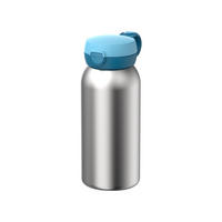 EDELSTAHL-TRINKFLASCHE MIT KLAPPDECKEL Campus Cool Blue 600 ml - Blau, Kunststoff/Metall (0.6L) - Mepal