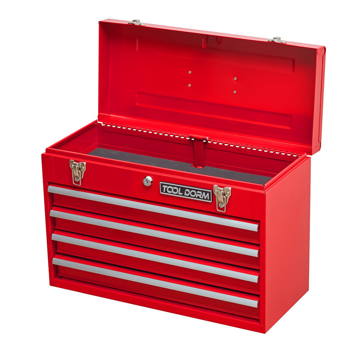 WERKZEUGKISTE STAHL mit 4 Schubladen, EVA-Einlagen und Schloss, Rot - Rot, Metall (23.1/35.5/51.5cm) - Novahome