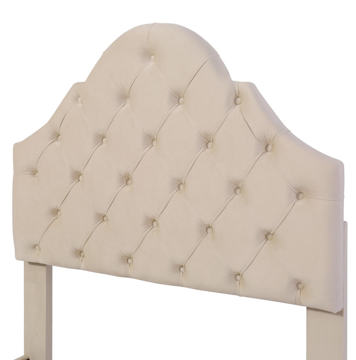 POLSTERBETT 90/200 cm Beige mit höhenverstellbarem Kopfteil und Lattenrost - Beige, Textil (90/200cm) - OKWISH