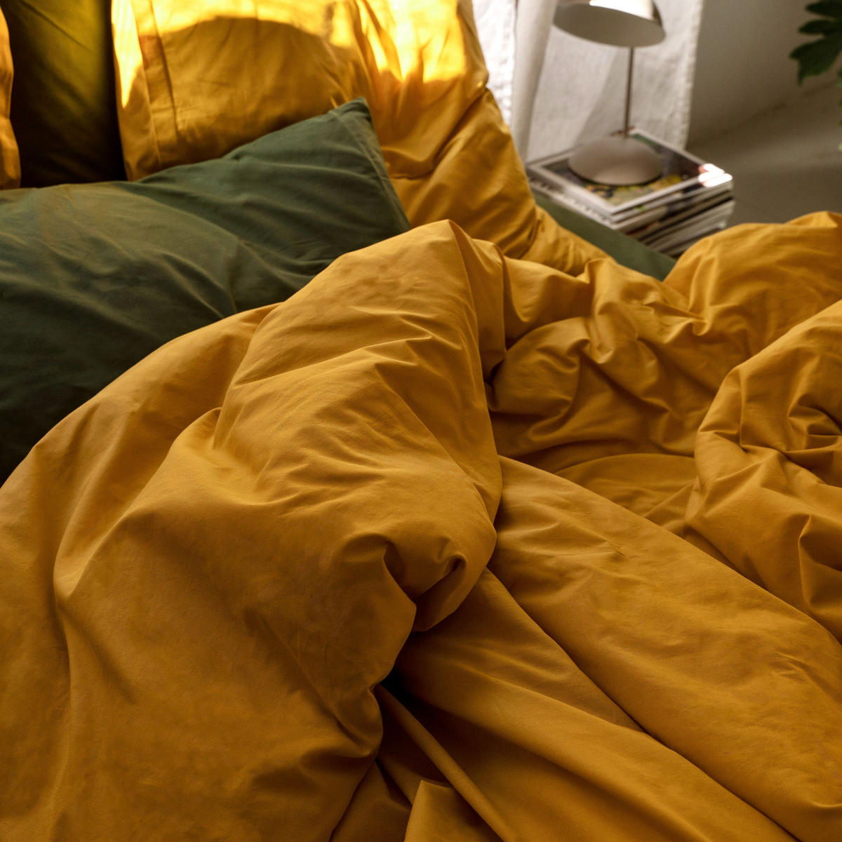 BETTBEZUG basic 155x220 cm (komfortgrösse) senf - Gelb, Textil (155/220cm) - Happy Friday