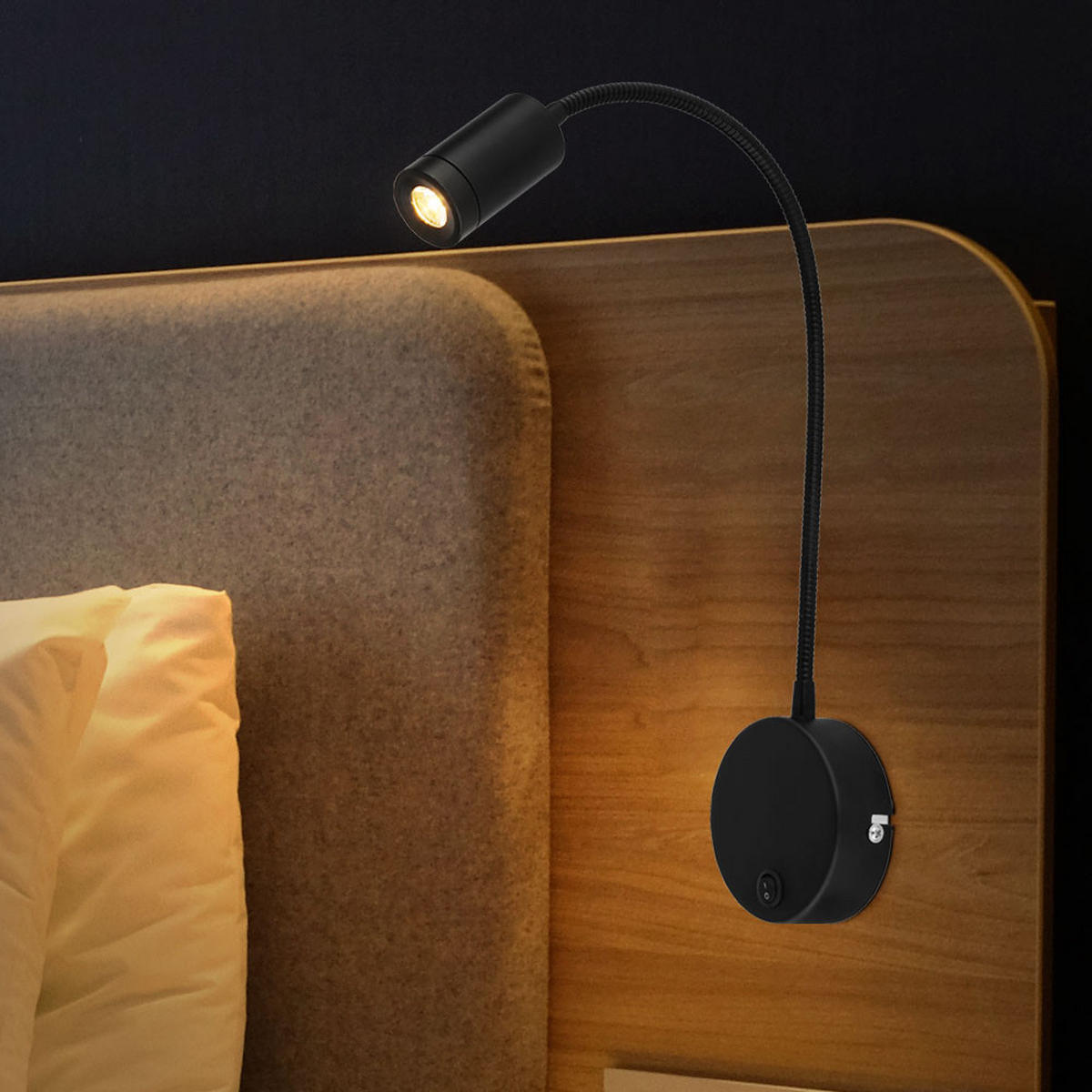 LED WANDLEUCHTE Schwarz Matt Flexibel - Schwarz, Metall (9/50/35cm) - Globo Lighting