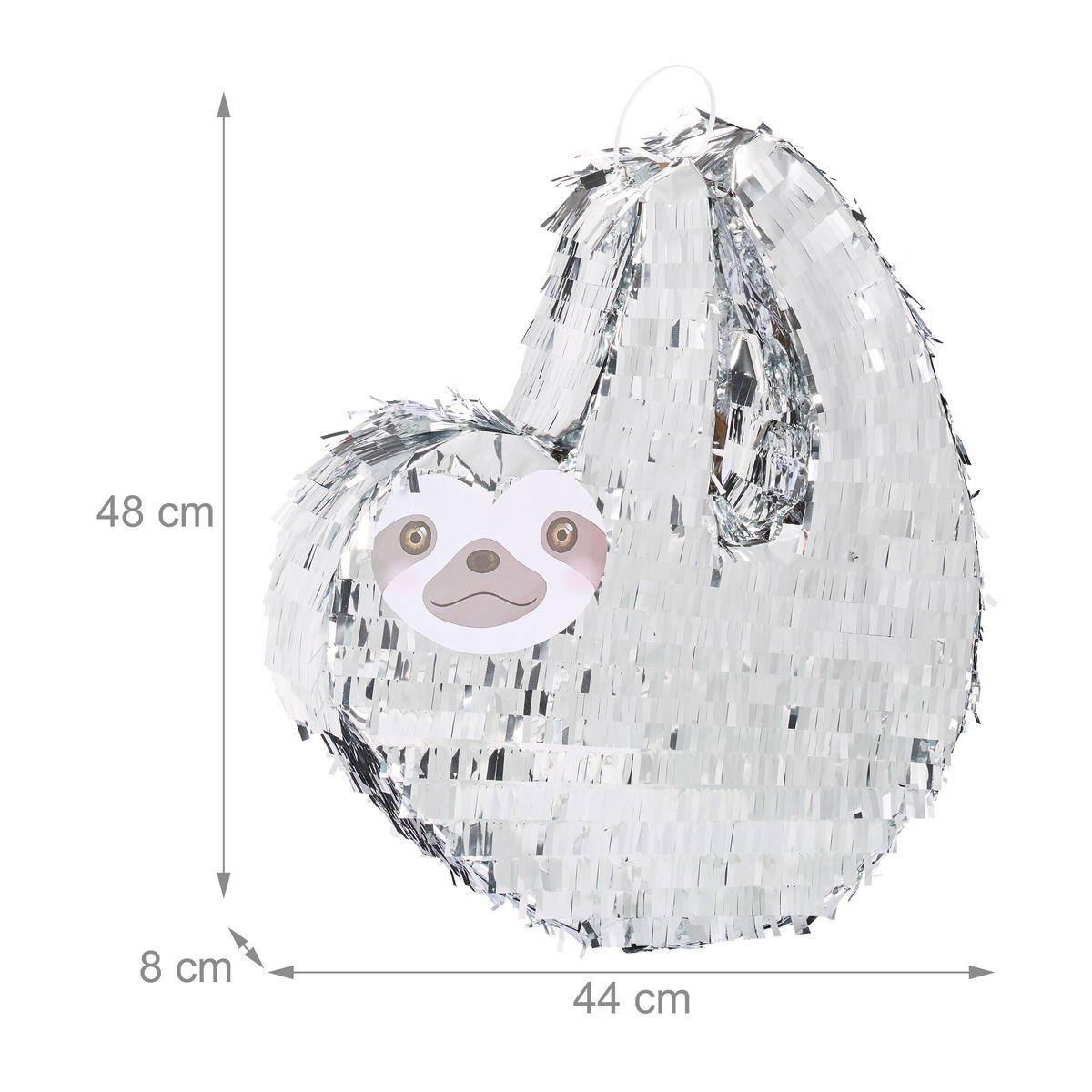 PINATA - Silberfarben, Wellpappe/Kunststoff (44/48/8cm) - Relaxdays