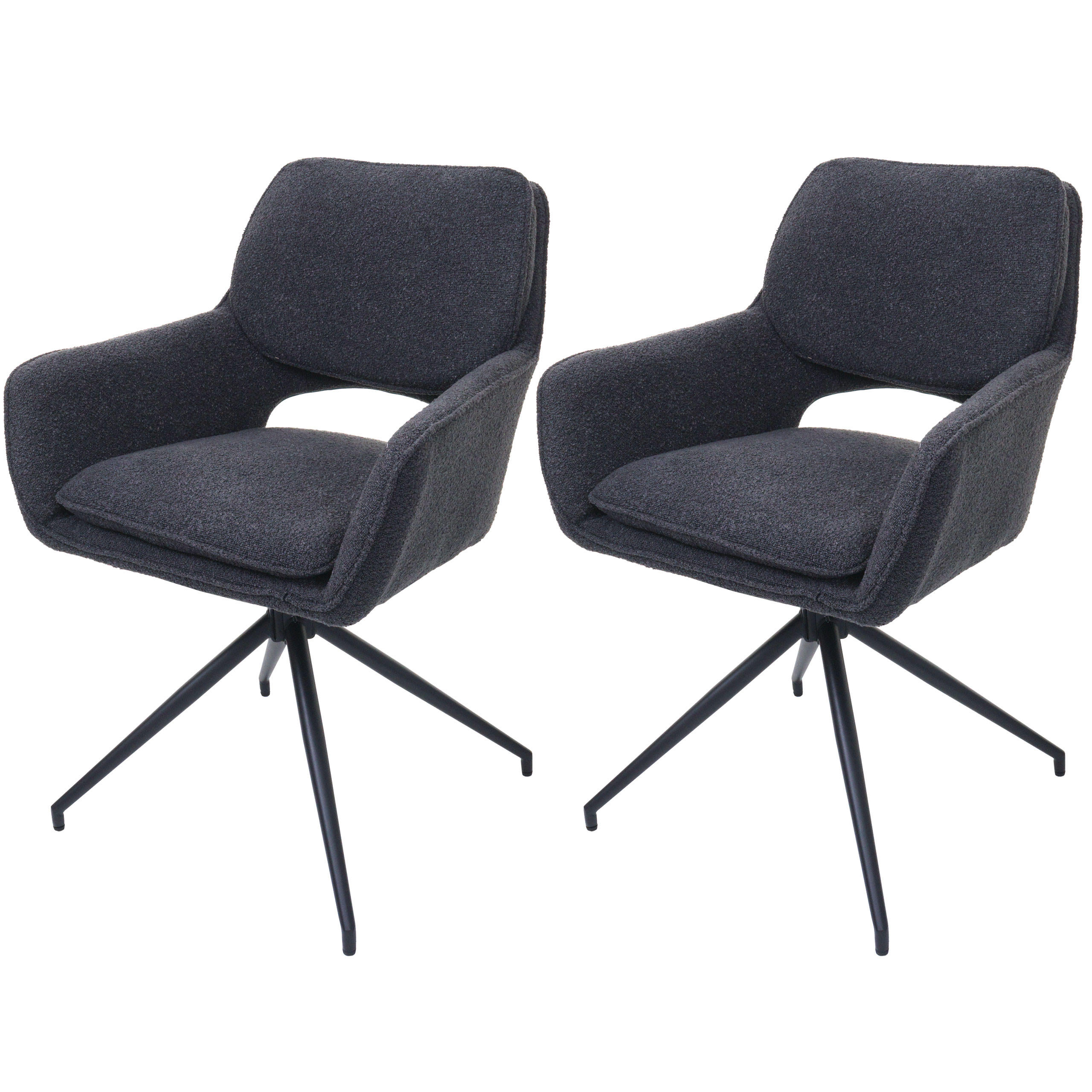 ESSZIMMERSTUHL Dunkelgrau 2er-Set - Dunkelgrau, Textil (57/86/61cm) - MCW