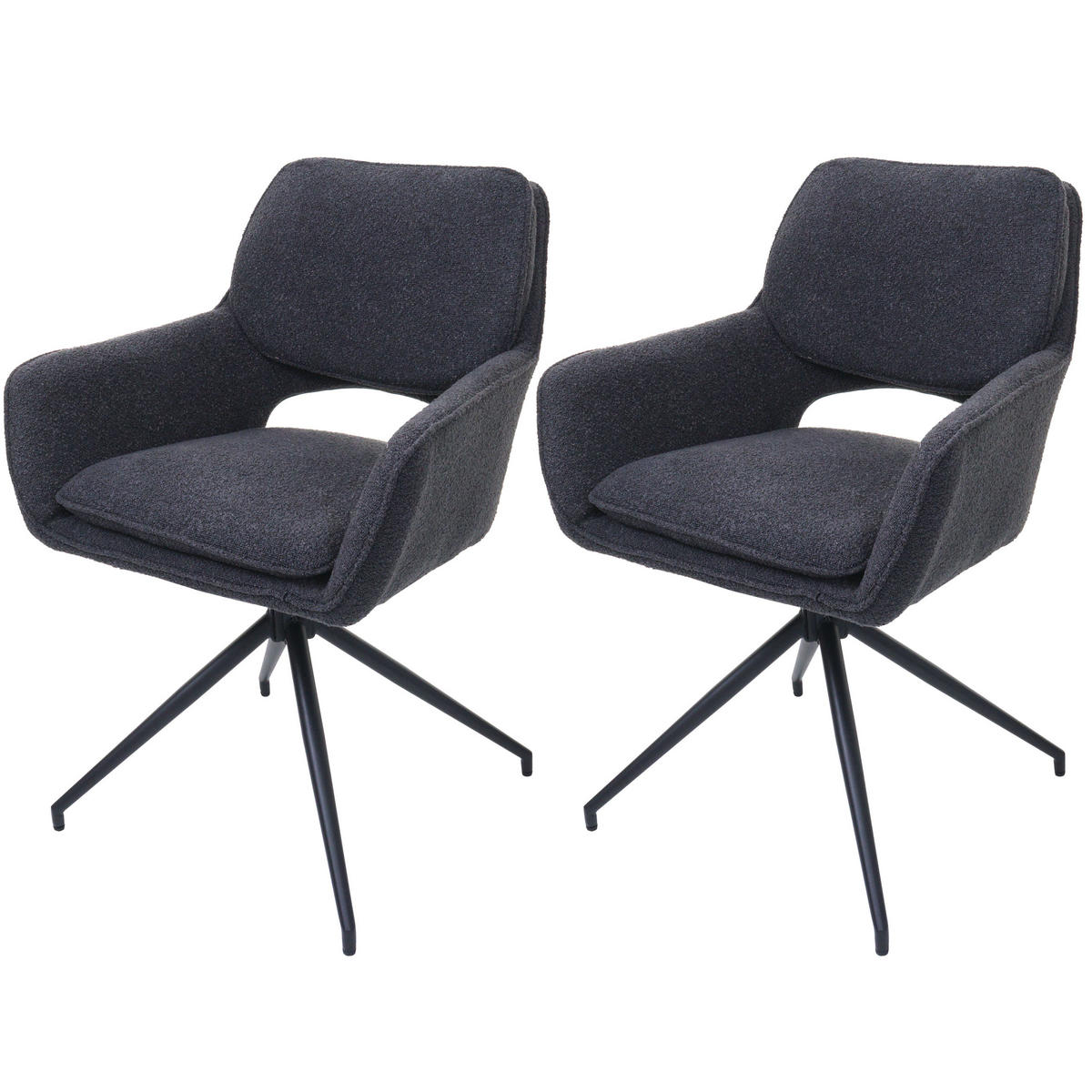 ESSZIMMERSTUHL Dunkelgrau 2er-Set - Dunkelgrau, Textil (57/86/61cm) - MCW