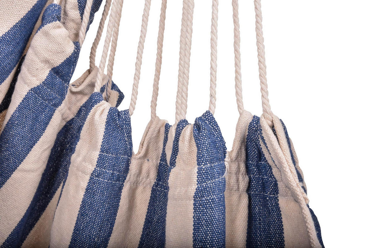 HÄNGESESSEL Mainz Blau-Weiß Hängesitz Aufhängung - Blau, Holz (65/120/90cm) - DELUKE