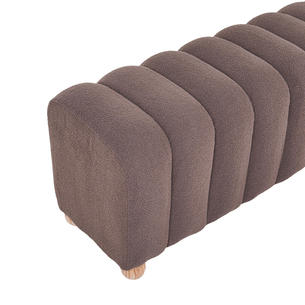 POLSTERBANK Bouclé Braun Idyllwild - Braun, Textil (111/45/39cm) - Beliani