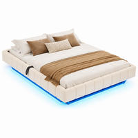 POLSTERBETT mit Stauraum und LED 160x200 cm Beige - Beige, Metall (160/200cm) - Meubliv