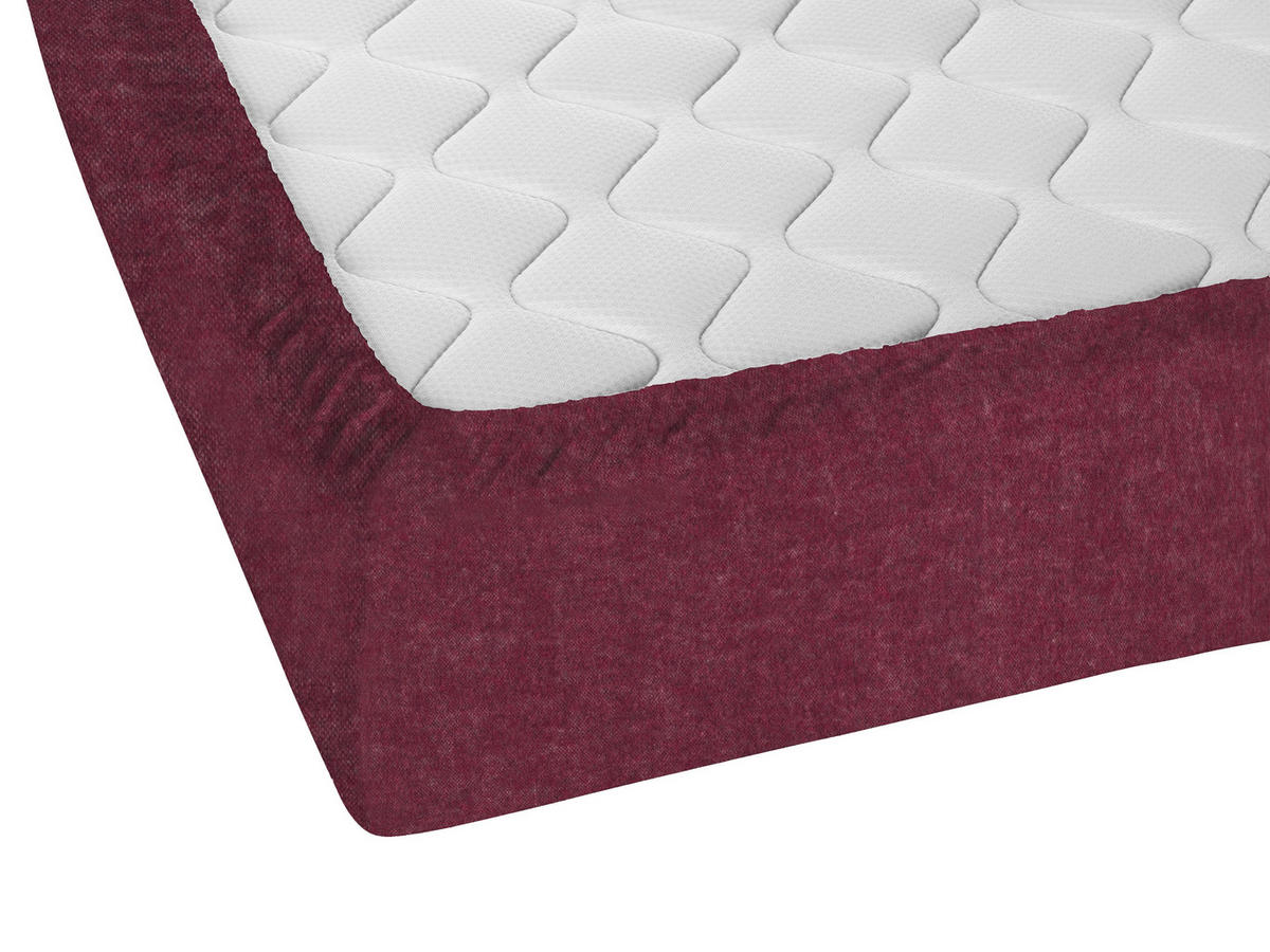 SPANNBETTTUCH Biber Melange UNI burgund, 90x190 cm - 100x200 cm - Bordeaux, Textil (100/200cm) - biberna