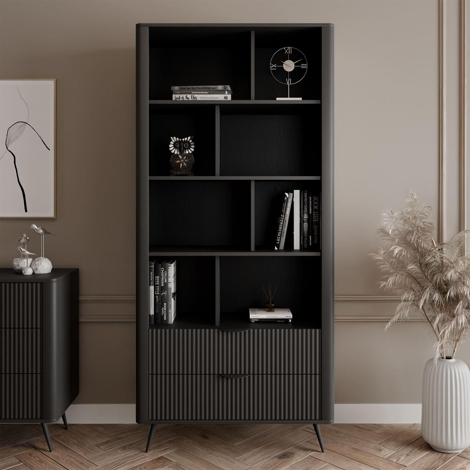 Thumbnail - Lookway Regal, Schwarz, Holzwerkstoff, 88x193.8x38 cm, Wohnzimmer, Regale, Bücherregale