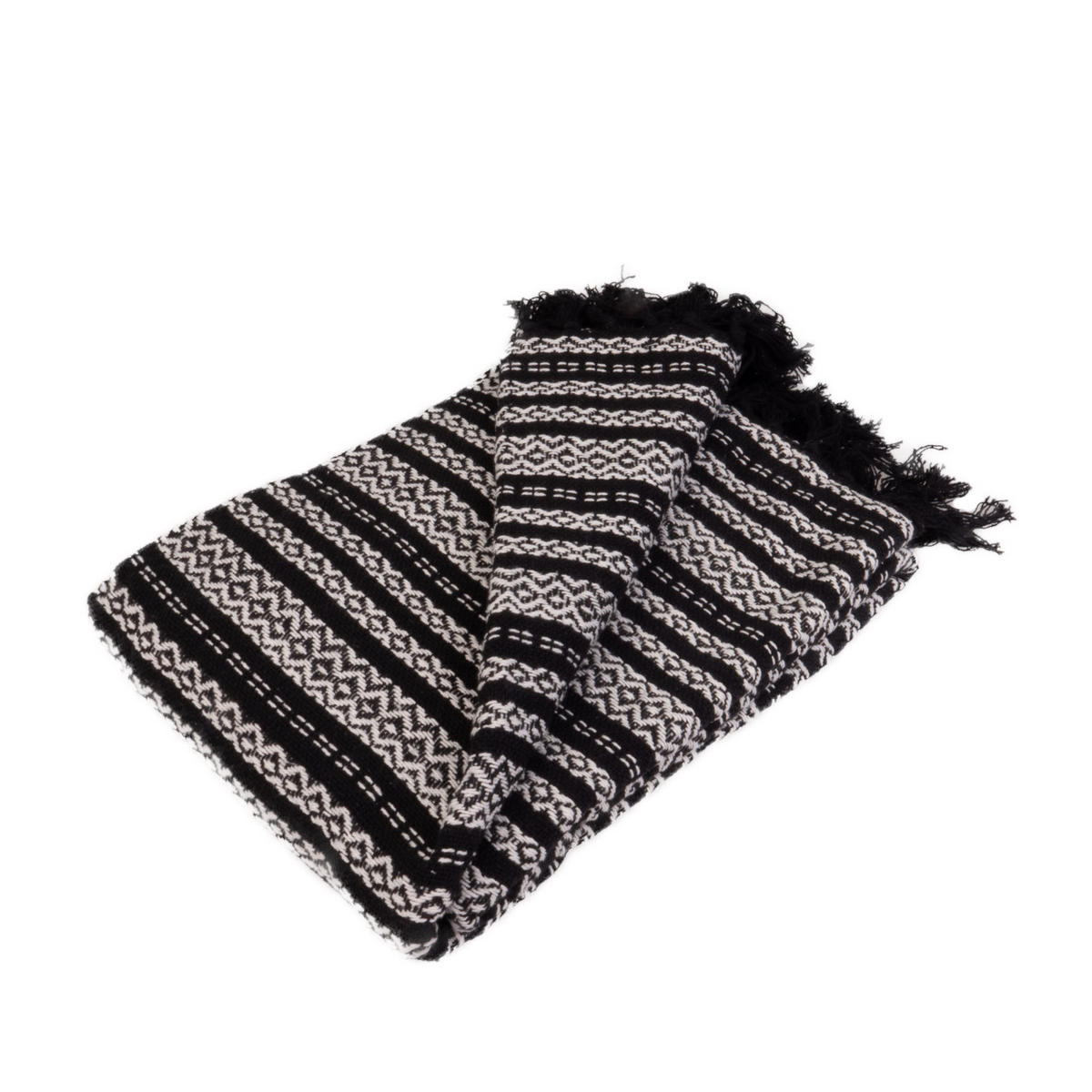 KUSCHELDECKE Tissia 125/150 cm - Schwarz, Naturmaterialien (125/150cm) - Douceur d´intérieur