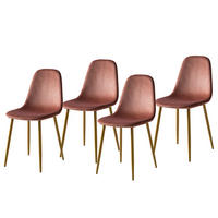 POLSTERSTUHL - Metall / Textil - Rosa, Textil/Metall (44/87/53cm) - home24