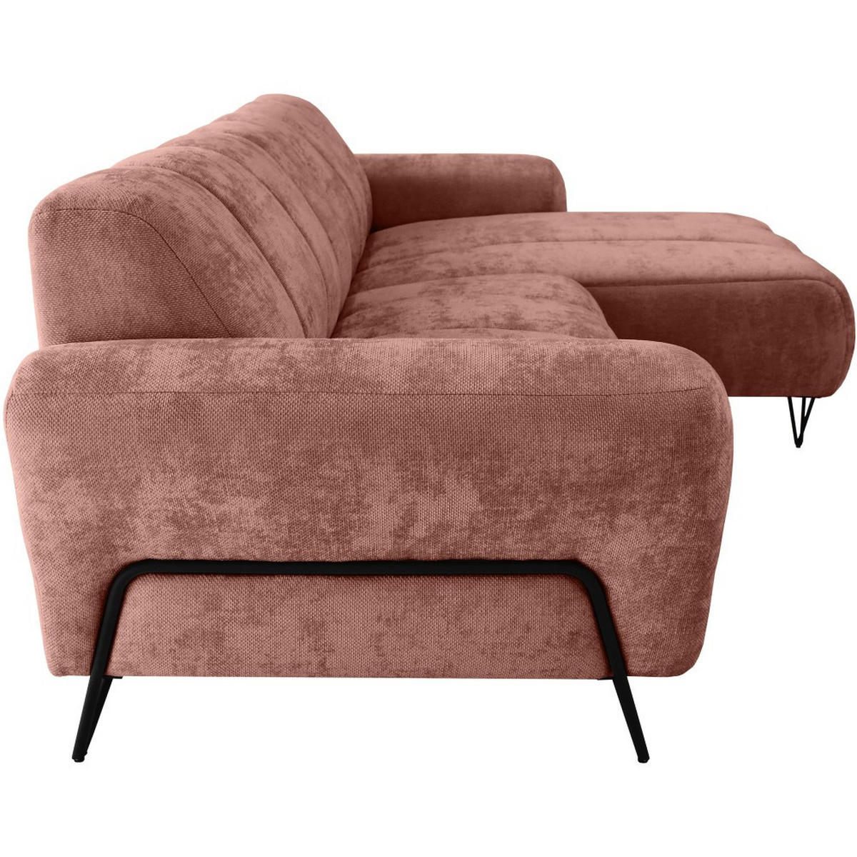 ECKSOFA Volare Mini ohne Schlaffunktion rot rechts, Vega-Stoff - Rot/Schwarz, Textil/Metall (256/165cm) - Beautysofa