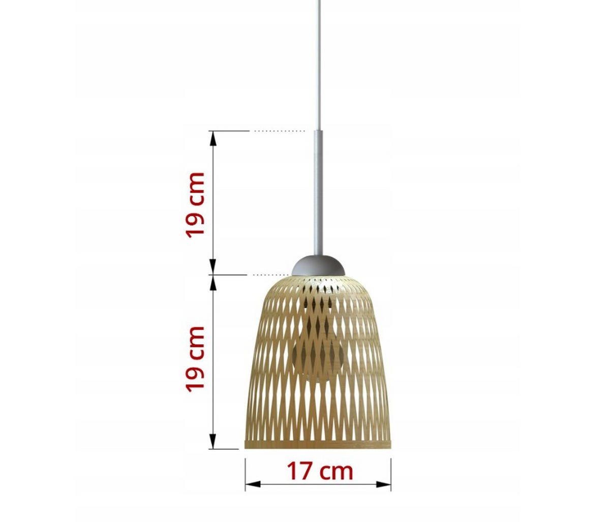 PENDELLEUCHTE BOHO - Schwarz/Weiß, Holz/Metall (17/90/100cm) - kiki design