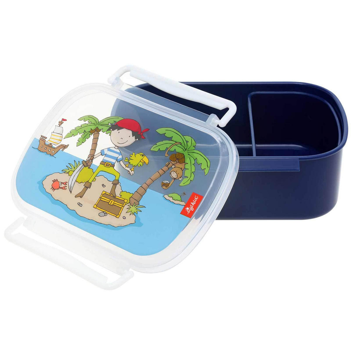 BROTDOSE + TRINKFLASCHE Sammy Samoa Insel, blau 2er Set - Dunkelblau, Kunststoff (1/1/1cm) - Sigikid