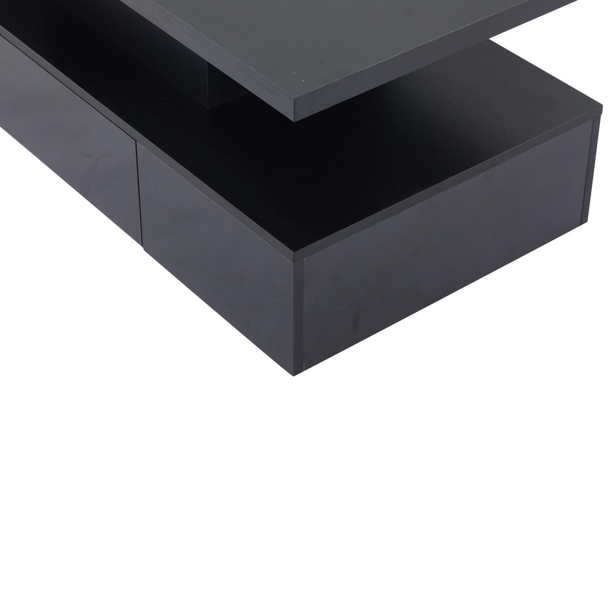 COUCHTISCH 100/50/39 cm mit LED-Beleuchtung, Hochglanz und 1 Schublade - Schwarz, Holzwerkstoff (100/50/39cm) - Flora Grace