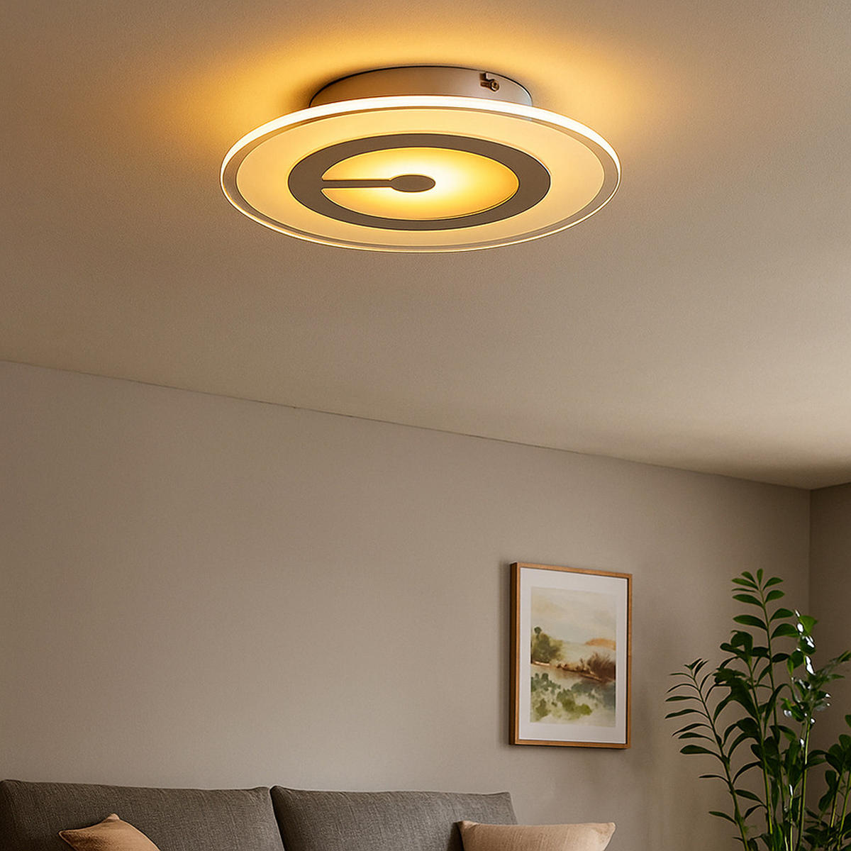 LED DECKENLEUCHTE ZOU Silber Chrom - Silberfarben, Glas (23/23/5.7cm) - Globo Lighting