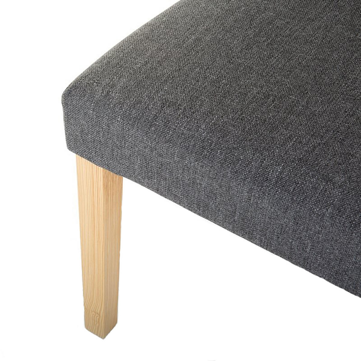 ESSZIMMERSTUHL 2er-Set Polsterbezug Grau Broadway - Grau, Holz/Textil (42/93/59cm) - Beliani