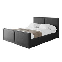 POLSTERBETT mit Bettkasten, Fußteil und Lattenrost, Boxbett ohne Matratze - VANTO-Z 200x200 Schwarz Kunstleder - Schwarz Hochglanz, Holzwerkstoff/Textil (200/200cm) - ALTDECOR