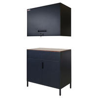 AKTENSCHRANK Lion + Wandschrank ELEPHANT 80x40cm Stahl Vintagebraun/Schwarz - Schwarz, Metall (80/76/40cm) - PROREGAL