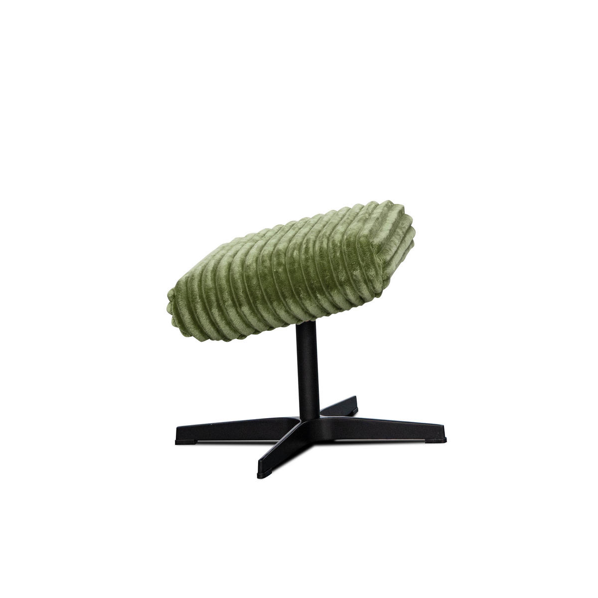 HOCKER MONACO Cordstoff olivgrün - Schwarz/Olivgrün, Holz/Textil (50/41/37cm) - Courtois Laville