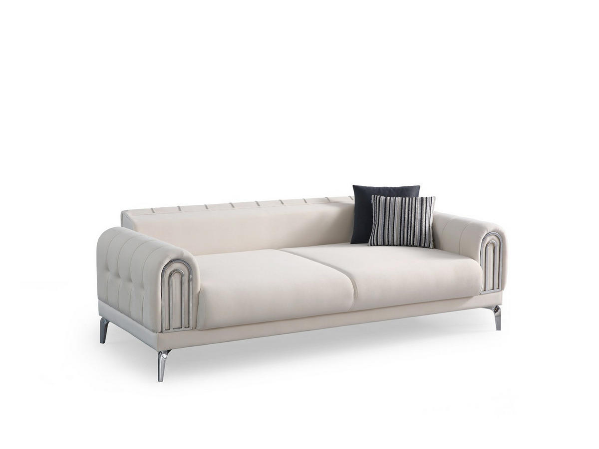 3-SITZER Sofa LEJLA, Creme - Creme, Kunststoff/Textil (235/84/103cm)