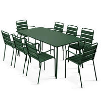 GARTENSET 9-tlg., Waldgrün - Grün, Metall - Oviala