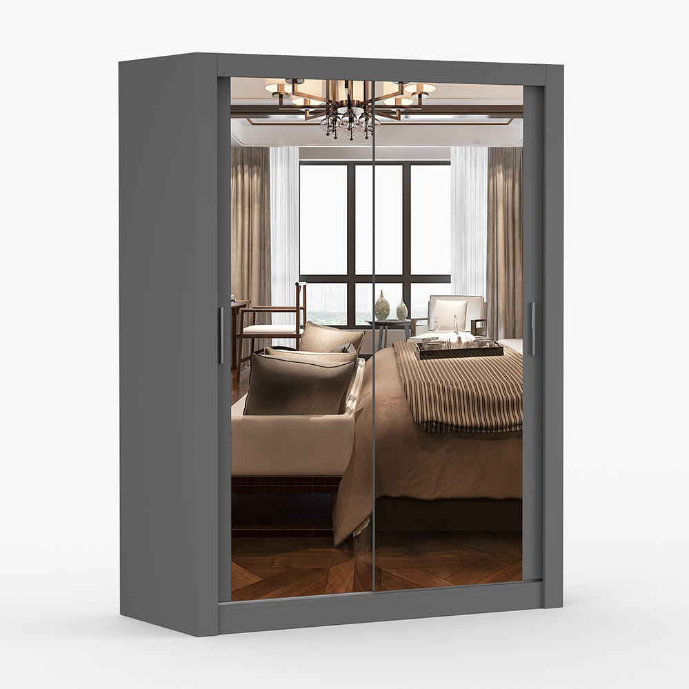 imoebel24 SKŘÍŇ s otočnými dveřmi Milan 150 cm 150/215/64 cm, 2dveřová, šedé