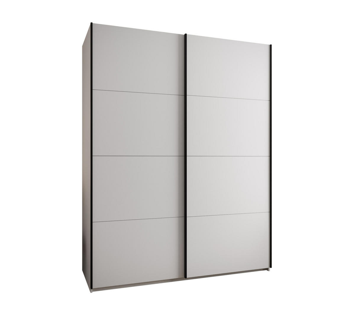 SCHWEBETÜRENSCHRANK 245,5/190/64 2-türig - Schwarz/Weiß, Holz/Metall (190/245/64cm) - Abiks Möbel
