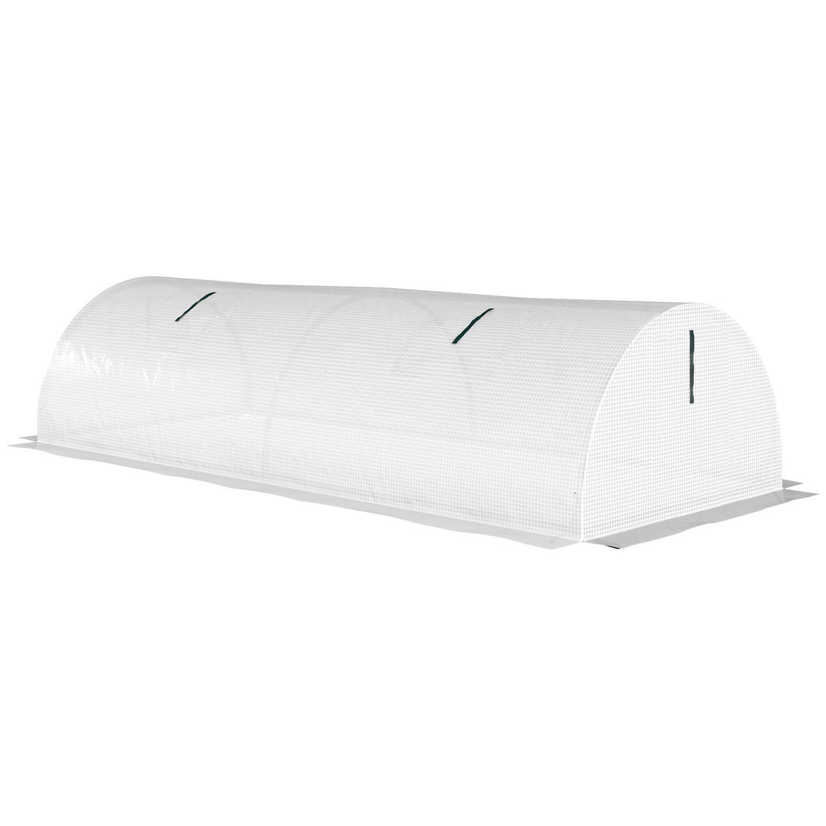 FOLIENGEWÄCHSHAUS DE-05713 Mini-Tunnel, Netz-Fenster, UV-beständig Weiß - Weiß, Kunststoff/Metall (80/45/200cm) - ComfortXL
