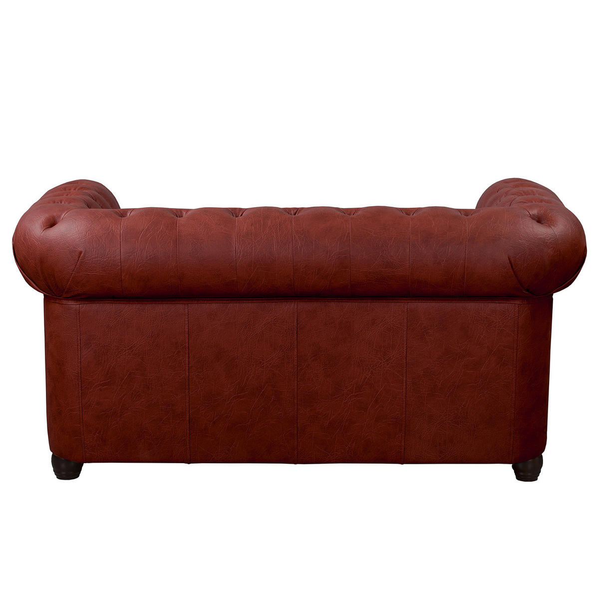 2-SITZER SOFA - Bordeaux/Buchefarben, Kunststoff/Buchenholz (148/72/86cm) - home24