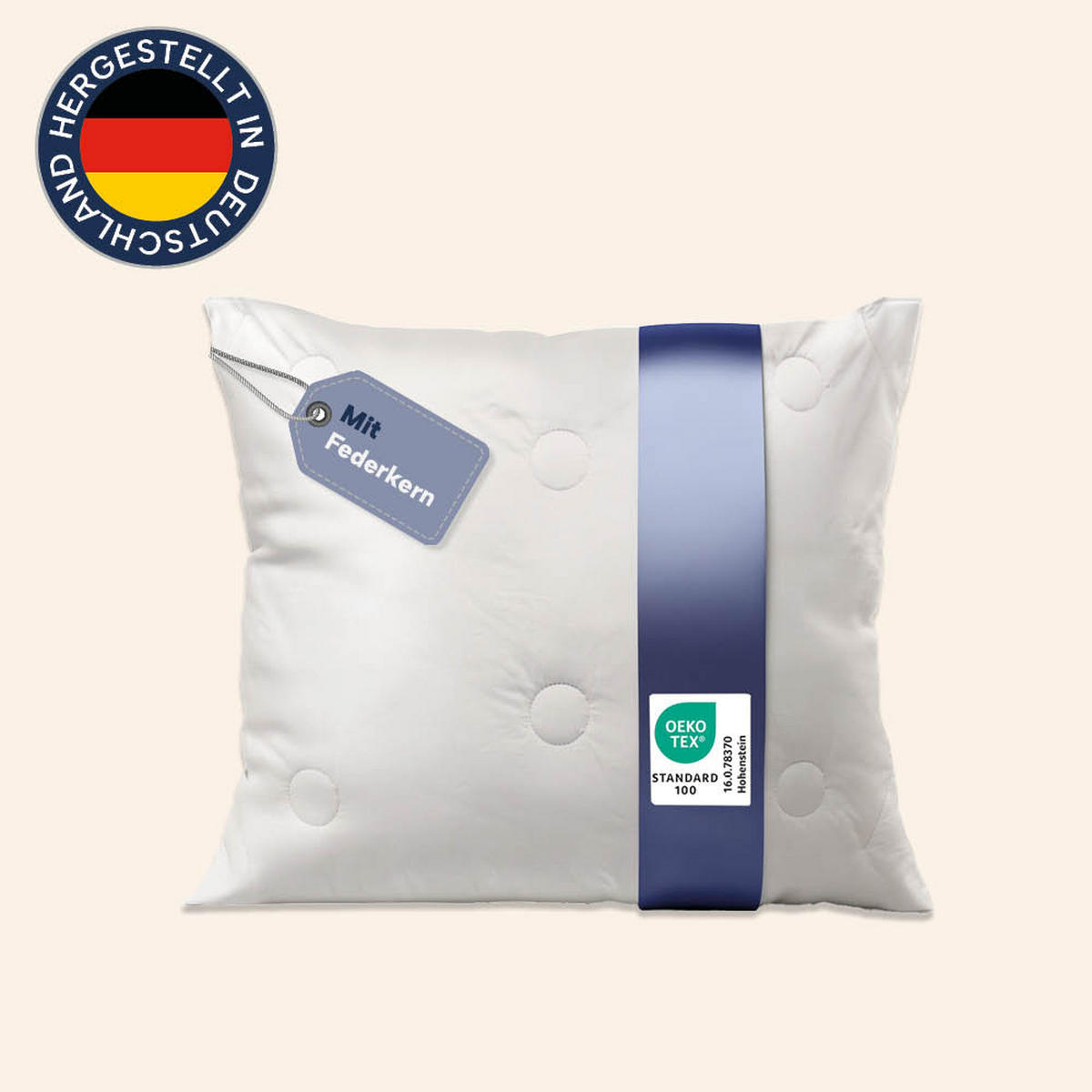 KOPFKISSEN 40x80 cm, weich & stützend, Naturhaarkissen mit 100% Kamelflaumhaar (Außen) - Weiß, Textil (40/80cm) - casimum