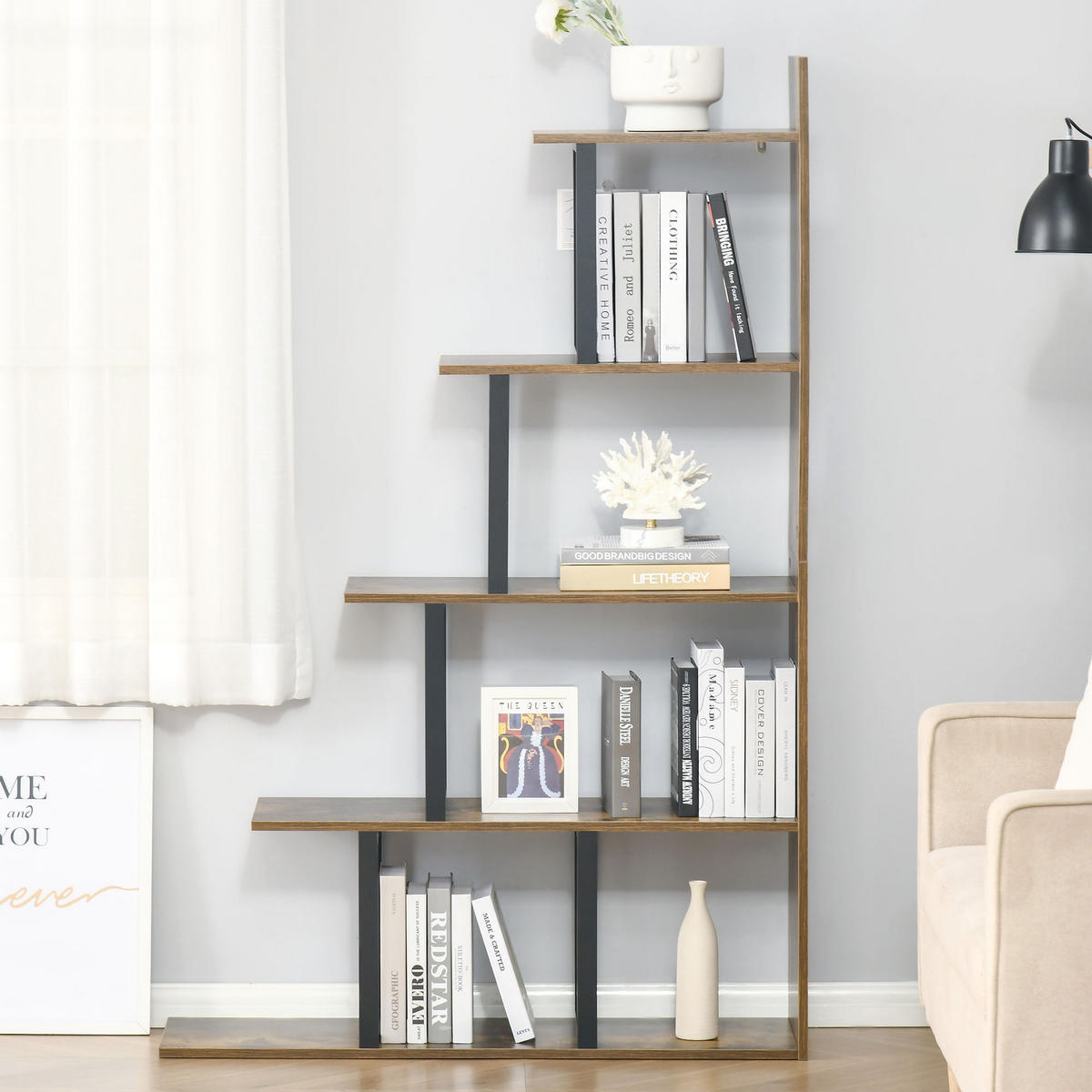 BÜCHERREGAL 102/30/160 cm Vintage-Braun - Braun, Holz (102/160/30cm)