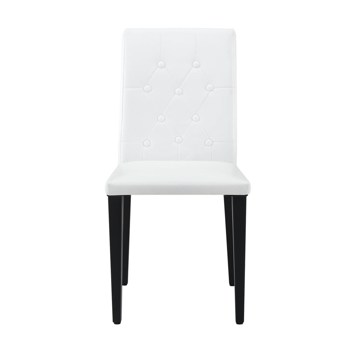 TISCH- UND STUHLSET mit Glasplatte 85 cm Schwarz/Weiß - Schwarz, Metall (85/76/85cm) - Meubliv